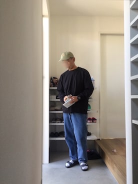 「アイテム（キャップ）」を使った、ボルさん（メンズ・172cm・40代）の秋コーディネート
