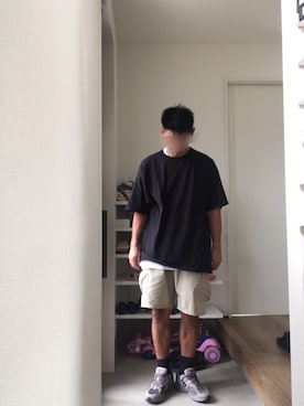 「Railroad Sock（レイルロードソック）のアイテム」を使った、ボルさん（メンズ・172cm）の夏コーディネート