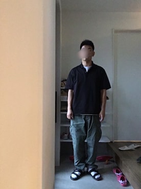 「アイテム（ポロシャツ）」を使った、ボルさん（メンズ・172cm）の春コーディネート