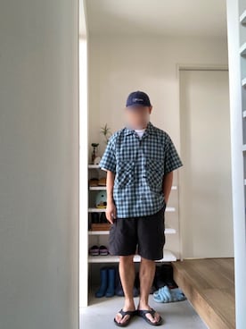 「アイテム（帽子）」を使った、ボルさん（メンズ・172cm・40代）の夏コーディネート