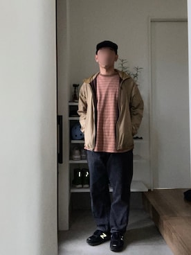 「アイテム（ナイロンジャケット）」を使った、ボルさん（メンズ・172cm）の秋コーディネート