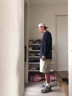 「Railroad Sock（レイルロードソック）のアイテム」を使った、ボルさん（メンズ・172cm）の夏コーディネート