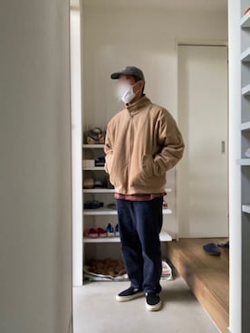 「アイテム（ブルゾン）」を使った、ボルさん（メンズ・172cm・40代）の冬コーディネート