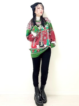 「アイテム（帽子）」を使った、channieさん（レディース・162cm）の冬コーディネート