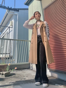 「フレアデニム」｜channieさん（レディース・162cm）の春コーディネート