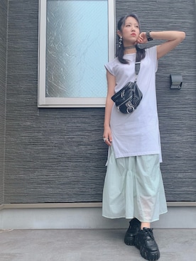 「COMME CA ISM（コムサイズム）のアイテム」を使った、channieさん（レディース・162cm）の夏コーディネート