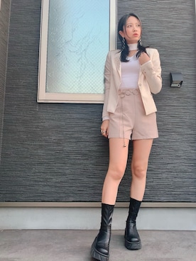 「チョーカートップス」｜「アイテム（ジャケット/アウター）」を使った、channieさん（レディース・162cm）の秋コーディネート