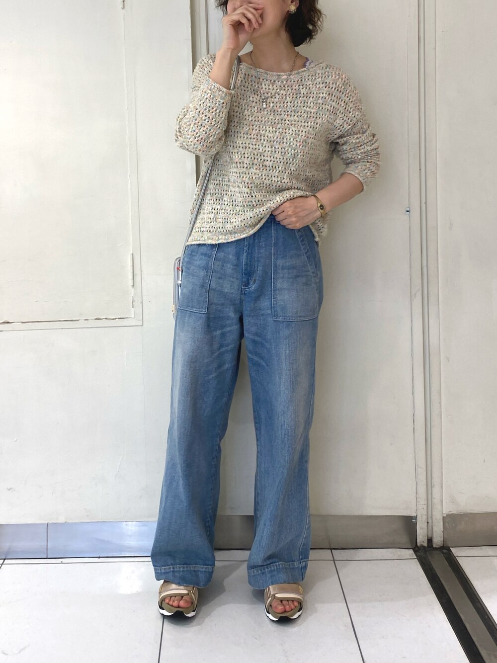 Q♡suzuさんの「Qgirl ワイドデニムブリーチ（Q）」を使ったコーディネートの1枚目の写真