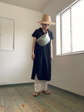 「BRIXTON（ブリクストン）のアイテム」を使った、hakuさん（レディース・164cm）の夏コーディネート