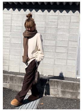 「TODAYFUL（トゥデイフル）のアイテム（カーディガン/ボレロ）」を使った、hakuさん（レディース・165cm）の秋コーディネート