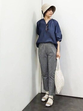「grove（グローブ）のアイテム（ハット）」を使った、やまちゃんさん（レディース・166cm）の春コーディネート