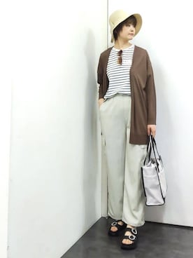 「grove（グローブ）のアイテム（ハット）」を使った、やまちゃんさん（レディース・166cm）の春コーディネート