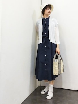 「grove（グローブ）のアイテム（ハット）」を使った、やまちゃんさん（レディース・166cm）の春コーディネート