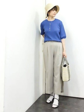 「grove（グローブ）のアイテム（ハット）」を使った、やまちゃんさん（レディース・166cm）の春コーディネート