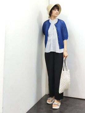 「grove（グローブ）のアイテム（ハット）」を使った、やまちゃんさん（レディース・166cm）の春コーディネート