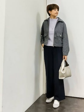 「アイテム（アクセサリー、パープル系）」を使った、やまちゃんさん（レディース・166cm）の秋コーディネート
