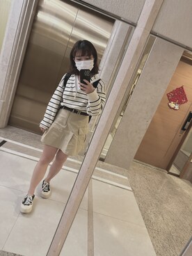 「MUJI Labo（ムジラボ）のアイテム（バッグ）」を使った、ねこさん（レディース・149cm）の秋コーディネート