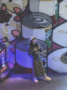 「Dickies（ディッキーズ）のアイテム（バックパック/リュック）」を使った、ねこさん（レディース・149cm）の冬コーディネート