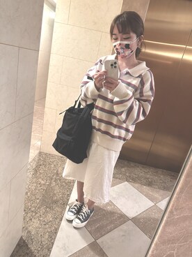 「MUJI Labo（ムジラボ）のアイテム（バッグ）」を使った、ねこさん（レディース・149cm）の春コーディネート