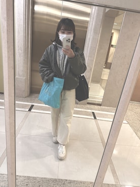 「WEGO（ウィゴー）のアイテム（ブルゾン）」を使った、ねこさん（レディース・149cm）の冬コーディネート