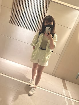 「MUJI Labo（ムジラボ）のアイテム（バッグ）」を使った、ねこさん（レディース・149cm）の夏コーディネート