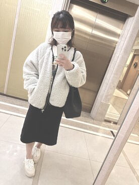 「WEGO（ウィゴー）のアイテム（ブルゾン）」を使った、ねこさん（レディース・149cm）の冬コーディネート