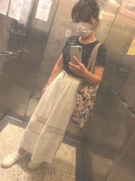 「Hollister（ホリスター）のアイテム（Tシャツ/カットソー）」を使った、ねこさん（レディース・149cm）の夏コーディネート