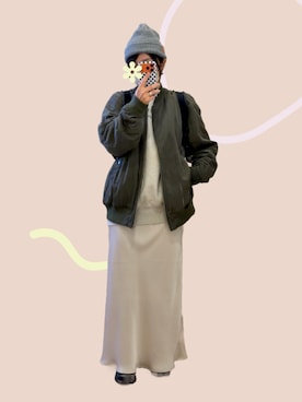 「着回しコーデ」｜R_RIEさん（レディース・160cm）の冬コーディネート