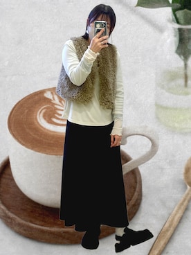 「LAPUIS（ラピュイ）のアイテム」を使った、R_RIEさん（レディース・160cm）の冬コーディネート