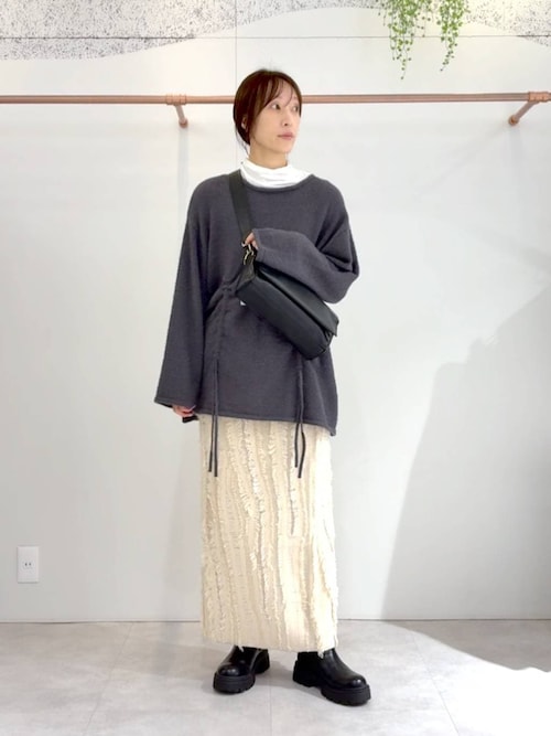 7ゲージフリンジニットスカート 581686（スカート）｜LEPSIM