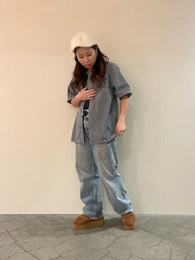 「ハンチング」｜「アイテム（キャップ）」を使った、ayanaさん（レディース・158cm）の春コーディネート