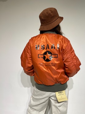 「初秋コーデ」｜「アイテム（MA-1）」を使った、ayanaさん（レディース・158cm）の秋コーディネート