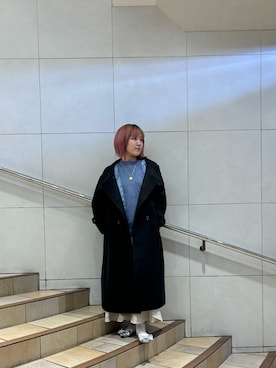 「マーメイドスカート」｜「アイテム（ステンカラーコート）」を使った、あんりさん（レディース・155cm）の秋コーディネート