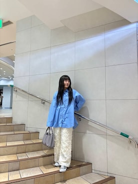 「SENSE OF PLACE by URBAN RESEARCH（センスオブプレイスバイアーバンリサーチ）のフリンジイージーパンツ（その他パンツ）」を使った、あんりさん（レディース・155cm）の冬コーディネート