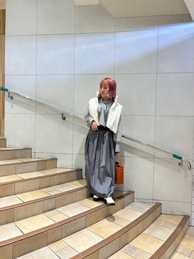 「アイテム（ダウンベスト）」を使った、あんりさん（レディース・155cm）の秋コーディネート