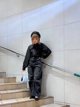 「カーブデニム」｜あんりさん（レディース・155cm）の春コーディネート