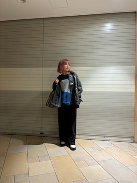 「アイテム（ニット/セーター、ブルー系）」を使った、あんりさん（レディース・155cm）の秋コーディネート