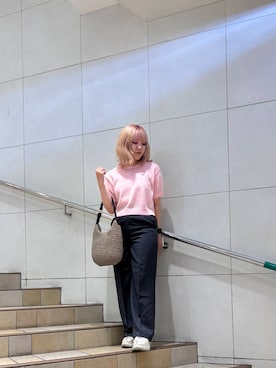 「アイテム（スラックス）」を使った、あんりさん（レディース・155cm）の夏コーディネート