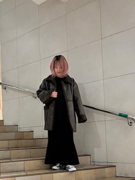 「リバーシブル」｜「アイテム（スウェット）」を使った、あんりさん（レディース・155cm）の秋コーディネート