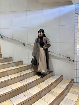 「アイテム（チェスターコート）」を使った、あんりさん（レディース・155cm）の冬コーディネート