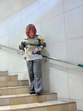 「SENSE OF PLACE by URBAN RESEARCH（センスオブプレイスバイアーバンリサーチ）のニュアンスパターンラメセーター（ニット/セーター）」を使った、あんりさん（レディース・155cm）の秋コーディネート