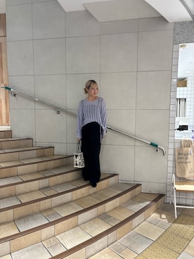 「SENSE OF PLACE by URBAN RESEARCH（センスオブプレイスバイアーバンリサーチ）の3タックスラックスワイドパンツ（その他パンツ）」を使った、あんりさん（レディース・155cm）の夏コーディネート