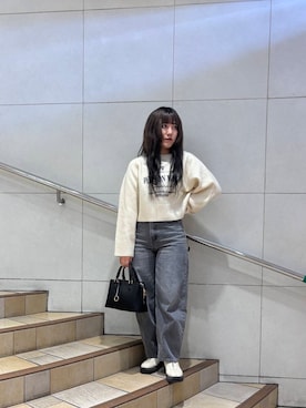 「冬の差し色コーデ」｜あんりさん（レディース・155cm）の冬コーディネート