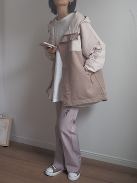 「deux amour（ドゥーザムール）のアイテム（マウンテンパーカー）」を使った、❁ a i  ❁さん（レディース・158cm）の秋コーディネート