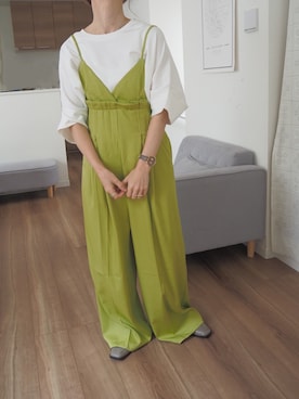 「HANNE（アン）のアイテム（サロペット/オーバーオール）」を使った、❁ a i  ❁さん（レディース・158cm）の春コーディネート