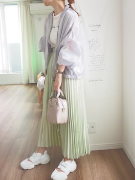 「ap retro（アプレトロ）のアイテム（ブルゾン）」を使った、❁ a i  ❁さん（レディース・158cm）の夏コーディネート