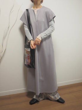 「VACANCY（ヴァカンシー）の【Akari Kuramoto×VACANCY】コラボコラージュイラストマルチトート（トートバッグ）」を使った、❁ a i  ❁さん（レディース・158cm）の冬コーディネート