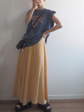 「ap retro（アプレトロ）のアイテム」を使った、❁ a i  ❁さん（レディース・158cm）の夏コーディネート
