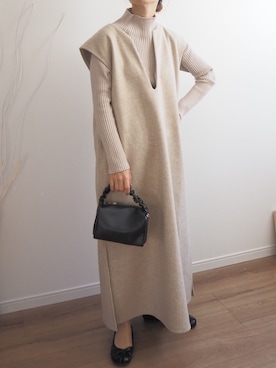「おとなコーデ」｜「アイテム（ワンピース/ドレス）」を使った、❁ a i  ❁さん（レディース・158cm）の冬コーディネート