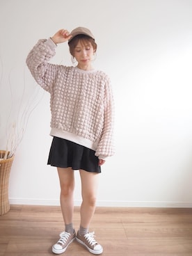 「Honeys（ハニーズ）のアイテム（帽子）」を使った、❁ a i  ❁さん（レディース・158cm）の秋コーディネート